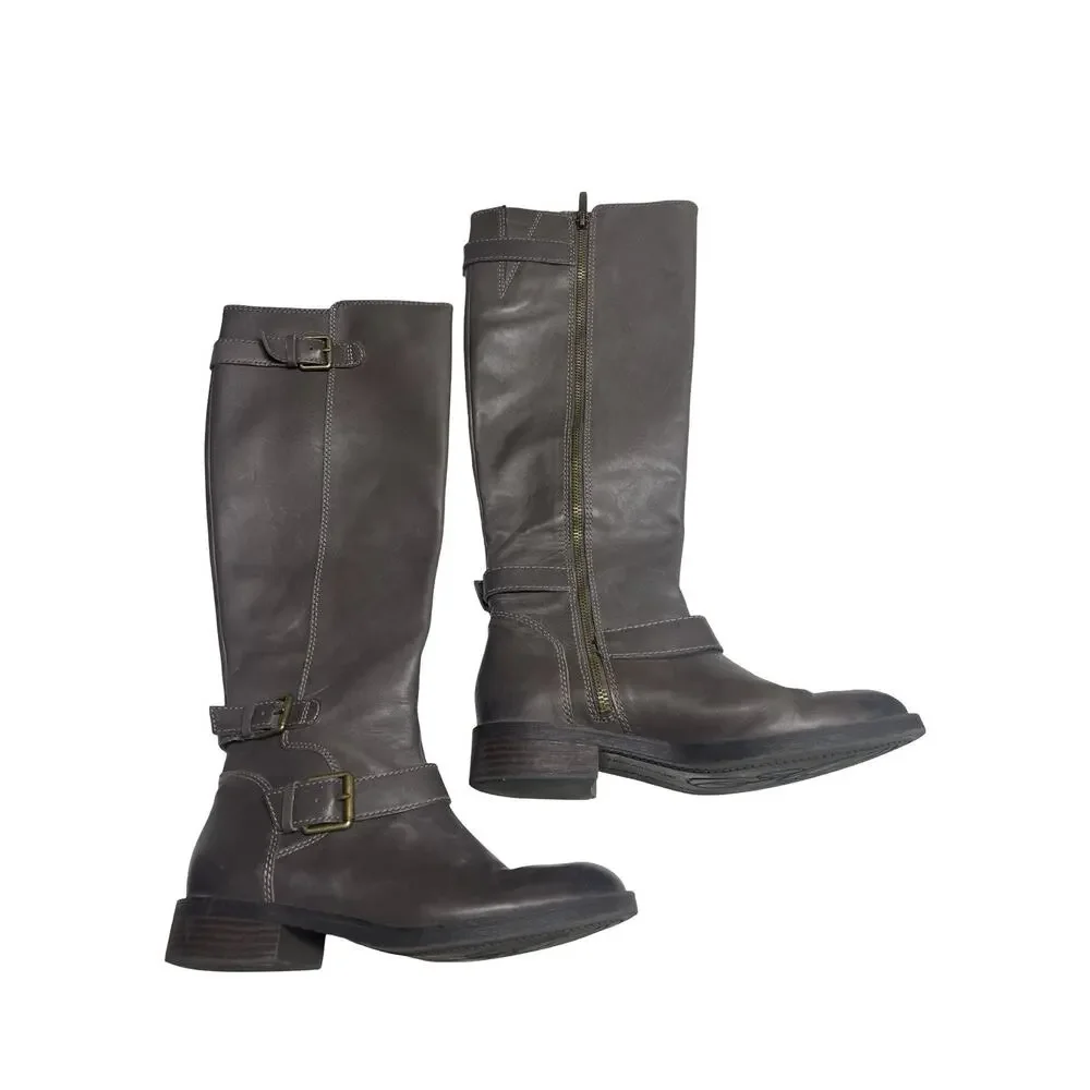 ENZO ANGIOLINI Easayin Leather Knee High Zip Riding Boots Size 7